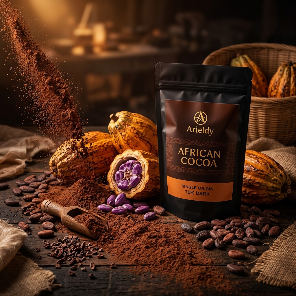 Fèves de cacao premium et poudre de cacao Arieldy